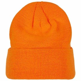 Heavy Knit Beanie Winter Hat, orange