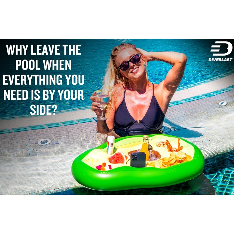 Diveblast Floating Tray for Pools and Hot Tubs (Avocado)