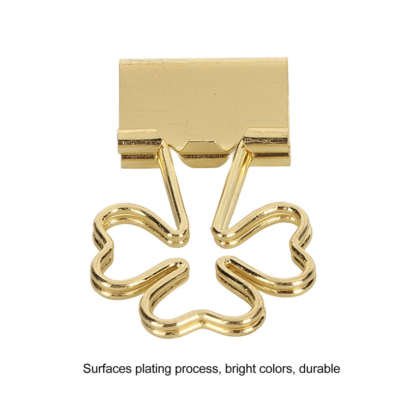 100pcs Flower Shape Binder Clips Strong Clamping Force Metal Cute