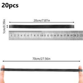 Heavy Duty Rubber Bands 20 Pcs Black Large Thick Elastic Rubber Bands 20x1CM Trash Can Band Rope Strong Durable Wide Wrapping Bands for Industrial Home Office School File Folders Garbage Can