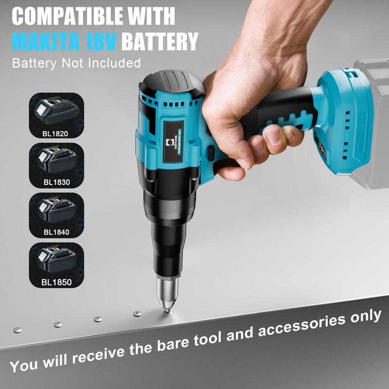Cerycose Rivet Gun Compatible with Makita 18V Battery,Cordless Riveters Tool,Brushless