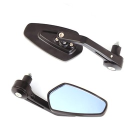 DREAMIZER Motorcycle Bar End Mirrors Universal 7/8" Handle Bar End Rear View Mirror Compatible with Honda Grom,Yamaha,Kawasaki,Ducati,Suzuki (black-3)