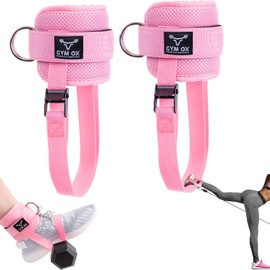 Dumbbell Foot Attachment,Ankle Strap for Dumbbell and Cable Machine Women,Feet Weight Lifting,Feet Dumbbell Attachment,Tibialis Trainer,Cable Kick Back Ankle Straps Pink 1Pair