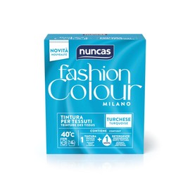 Nuncas Fashion Colour Milano, Turchese, Kit Tintura per Tessuti, Pronta all'Uso con Detergente Post Trattamento, 180 g, 75 ml