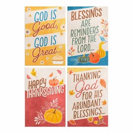 DaySpring - Happy Thanksgiving - 4 Design Assortment With Scripture - 12 Thanksgiving Boxed Cards and Envelopes (U1616)