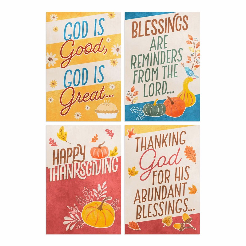 DaySpring - Happy Thanksgiving - 4 Design Assortment With Scripture