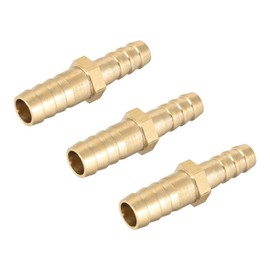 TOP-VIGOR 3Pcs Straight Brass Barb Fitting Reducer, 10mm to 8mm Brass Reducer Fittings Straight Connector for Water Gas Oil Boat Air Pipe