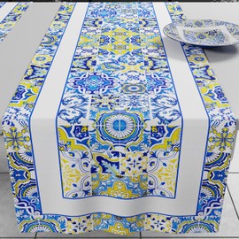 PETTI Artigiani Italiani Cooking Textile Accessories 2025, 100% Hypoallergenic Microfibre, Vietri Blue, 40 x 140 cm