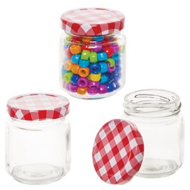 Baker Ross FN238 Glass Storage Jars - Pack of 6, Multipurpose Jars for Crafts and Decorating