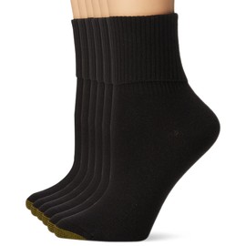 Gold Toe Women's Turn Cuff (2 PK (12 Pairs), Black)