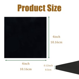 4 Pieces Neoprene Rubber Pads with Adhesive Backing 1/8 in Thick x 4 in x 4 in, Anti Vibration Pads, Rubber Block for Anti-Slip, Shock Absorption, Protection