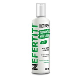 Tratamiento Matizador Verde Nefertiti Vert Con Keratina para el Cabello y Proteína de Trigo Sin Parabenos, Reestructura Nutre, Matiza y Mantiene los Tonos Verdes 300ml.