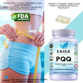 PQQ Ultra 40 mg | 60 Cápsulas | Saisa Herbal | Energía Celular, Memoria y Salud Cerebral