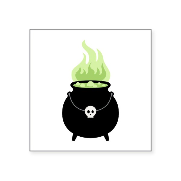 CafePress Witch Cauldron Sticker Square Bumper Sticker Car Decal