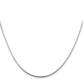 GlittersandGold Sterling Silver 1.25mm Diamond-cut Snake Chain Necklace