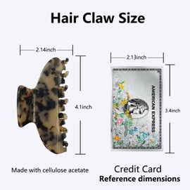 LAYONGMOLI French Hair Claw Clips for Women Grils,4 Inch Strong Hold No Slip Grip Accessories Acetate Material,Not Easily Damaged,Thick or Thin Hair (Beige Tortoiseshell)