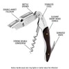 WineOp 2 PACKS Double Hinged Wine Bottle Opener Corkscrew Key