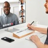 Aesthetic Glass Desktop Whiteboard with Wooden Organizer
