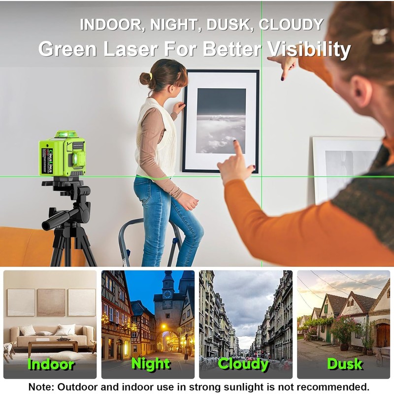 Laser Level 360 Self Leveling with Tripod,CinusLinus 4D Lazer Level,4x360°