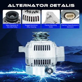 Alternator Replacement New Compatible with Toyota Land Cruiser 4.5L 1993-1997, for Lexus LX450 4.5L 1996-1997, 12V, CW, 80Amp, IR/IF, Replace for 27060-66070, 101211-5270