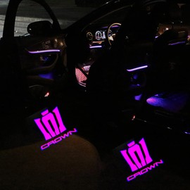 220 Series Crown, Athlete Car Door Lamp, Logo Curtain Lamp, Set of 4, Tool Included, Courtesy Light, Door Welcome Light, LED Logo Projection, Compatible Crown 15th Generation 220 Series, S22# Type
