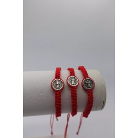 Evil Eye x12 red string kabbalah St Benito medal macrame bracelet