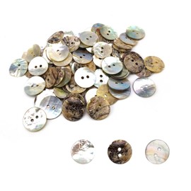 ZIJANG Pack of 80 Mother of Pearl Buttons, Shimmering Natural Shell Buttons, Sewing Buttons for Cardigans, Clothing, Shirt Buttons, Sewing and Crafts (15 mm)