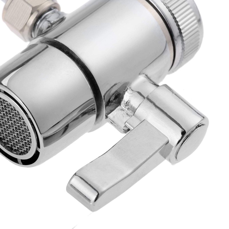 Sliver Faucet Adapter Diverter Valve Counter Top Water Filter 1/4"