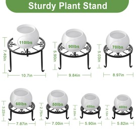 ZUIYIN 7 Pack Metal Plant Stands for Outdoor Indoor, Anti-Rust Iron Flower Pot Stands Outdoor Plant Stands, Indoor Floor Plant Holder Heavy Duty Plant Shelf for Patio, Home Garden Decor Racks(Black)