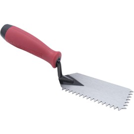 MARSHALLTOWN QLT V Notched Margin Trowel, Flooring and Tiling, Soft Grip Handle, 5 x 2 Inch, MT79