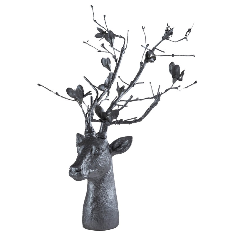 SiL Interiors Silver Reindeer Stag Freestanding 45cm Bust Head Christmas