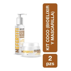 Kit Nefertiti Mascarilla + Bioelixir P/ Cabello Teñido Coco