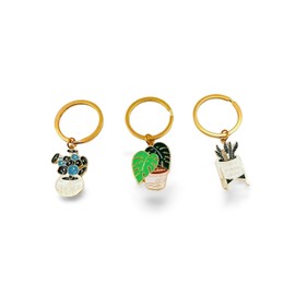 XAM 1-4PCS Cute Fashion Ladies Succulent Potted Succulent Shaped Keychain Creative potplant Car Bag Key Accessories-C