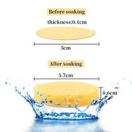50 Pcs Facial Sponges Compressed Face Sponges Cleansing Sponge, Cellulose Facial Cleansing Sponge Pad Exfoliating Face Sponge, Reusable Sponge for Facial Cleansing, Makeup Remover, Exfoliating