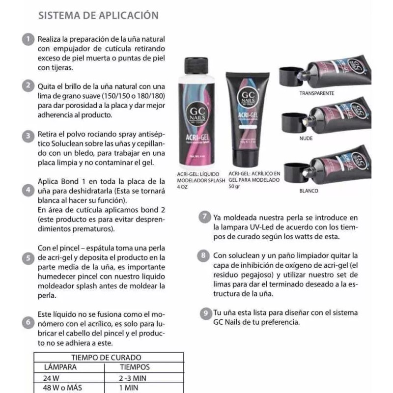 GC Nails Acrigel Liquido Moldeador Splash 4 Oz Uñas Acrilico