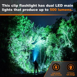 Ciwuzxs EDC Flashlight Clip-On Light, Mini Keychain Flashlight, 7 Lighting Modes Compact Pocket COB Light Type-C Rechargeable, for Working, Camping, Fishing, Hiking(Black 2 Pack)