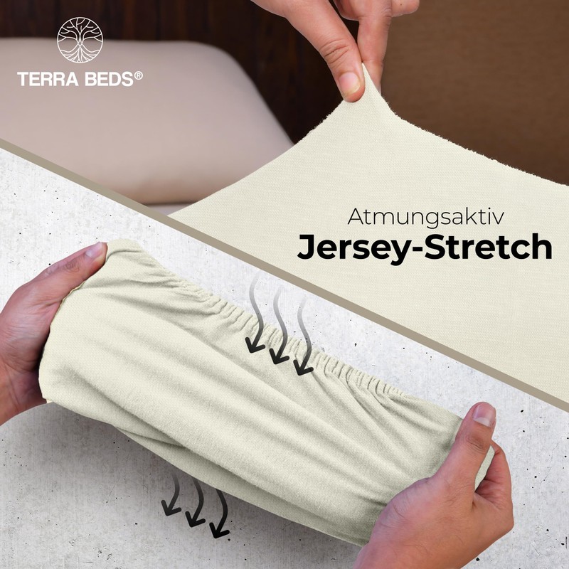 Terra Beds Premium Fitted Sheet, Flat Sheet 90 x 200