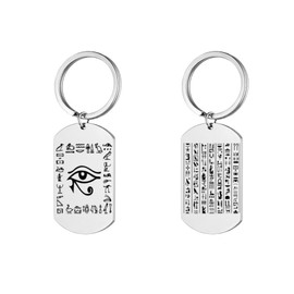 NEPOMI Eye of Horus Stainless Steel Keychain For Men Women,Key Ring for Home Car Keys Attachment, Egypt Key Holder Gift,Egyptian Key Chain Organizer Come Gift Box ﻿
