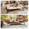 Veehoo Cooling Elevated Dog Bed with Fluffy Plush Bolster Cushion,