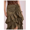 MakeMeChic Women's Western Boho Flowy Ruffle Hem Tiered Midi Skirts
