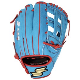 SSK Z7 Specialist Infield Baseball Glove – 11.25” - 11.5” - 11.75” - 12” – 12.25” – Right & Left Hand Throw (Electric Blue/Red - H Web, 12" - Right Hand Throw)