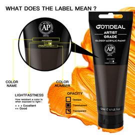 GOTIDEAL Acrylic Paint Raw Umber Tubes(120ml, 4.1 oz) Non Toxic Non Fading,Rich Pigments for Painters, Adults & Kids, Ideal for Canvas Wood Clay Fabric Ceramic Craft Supplies (Raw Umber)