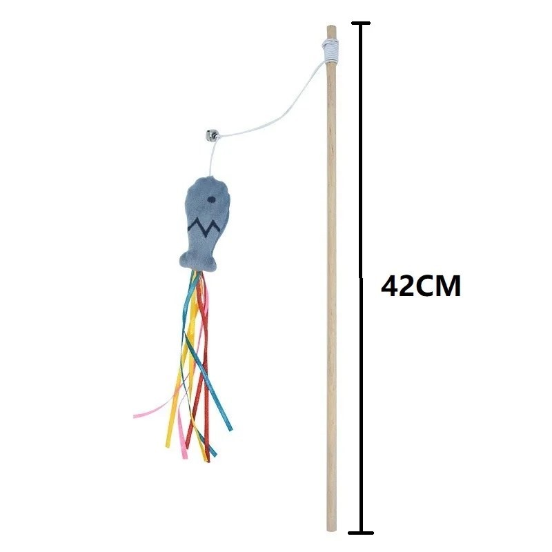 Cat Toy Wand Interactive – Fashion Cat Wand Toy Natural