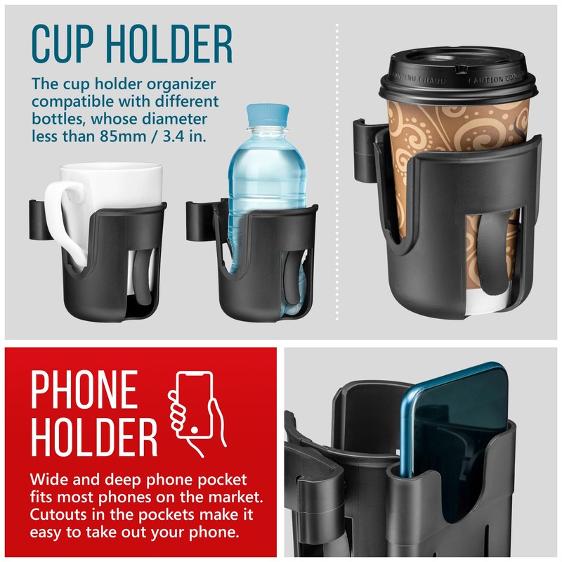 Clip-On Cup and Phone Holder – Exclusively Designed to be