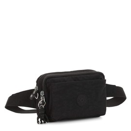 Kipling Women’s Abanu Crossbody Bag, Lightweight, Adjustable Nylon Waist Pack with Multi-Compartment Zip Pockets, Black Noir