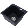 Comllen 16" x 16" Quartz Black Bar Sink Drop in,