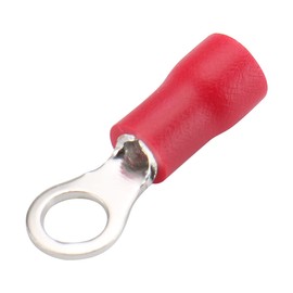 Baomain Ring Ground Insulated Wire Connector Electrical Crimp Terminal 18-22 AWG Stud Size #8 Red RV1.25-4 (100PCS)
