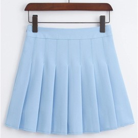 ZHANCHTONG Minifalda plisada de cintura alta para mujer, Azul/claro, XL