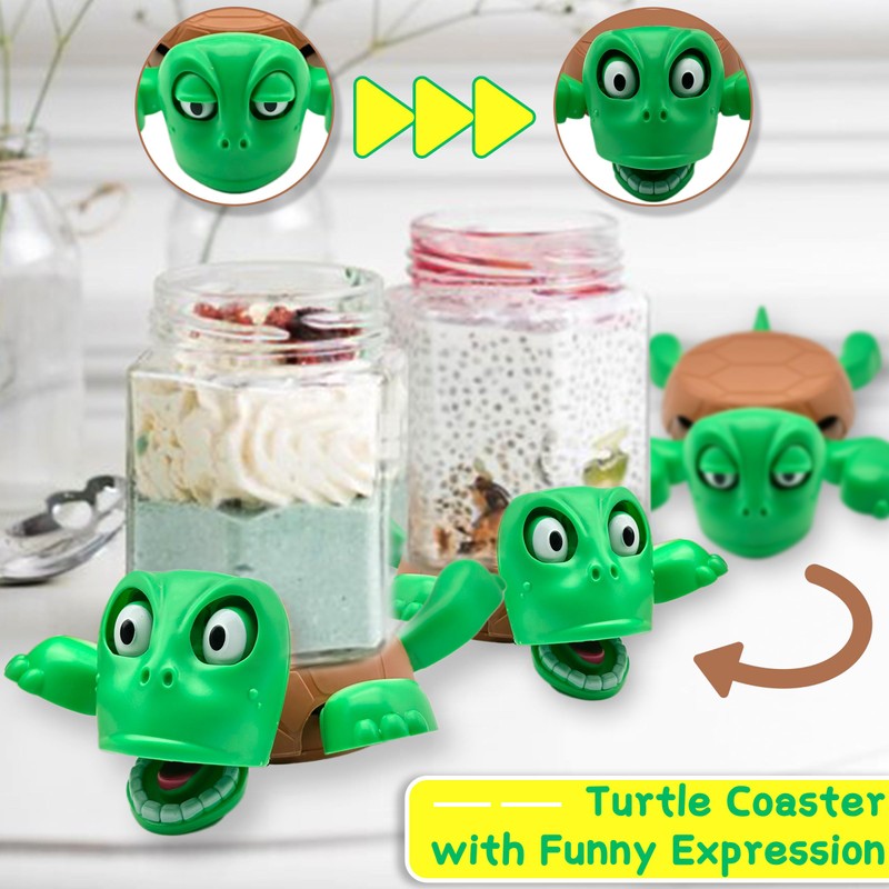 DONGTATA Turtle Cup Holder, Turtle Coaster, Turtle Mats with Funny