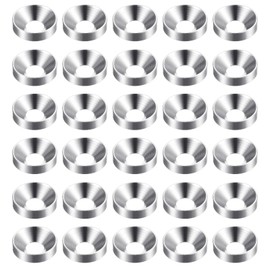QUARKZMAN 30pcs M4 Anodized Aluminum Alloy Countersunk Washers Screw Seals for Mechanical Accessories Silver